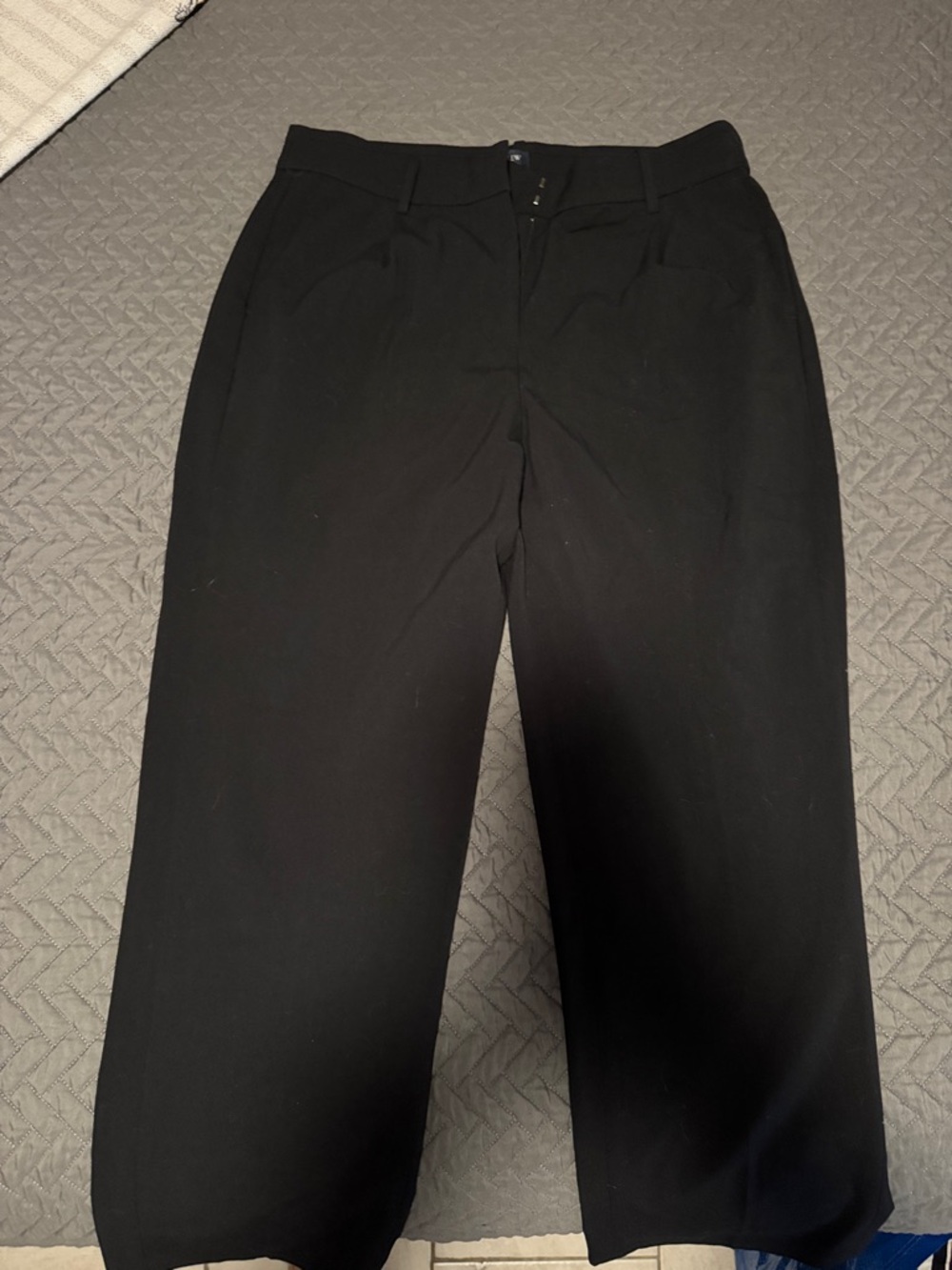 J. Crew Black High-Waist Wide-Leg Trousers